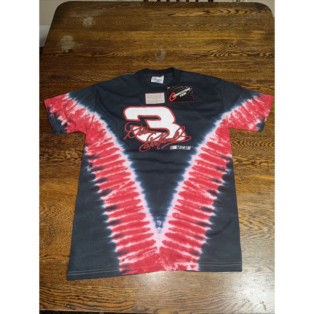 Competitors View NASCAR Dale Earnhardt #3 Tie-Dye T-Shirt Size L Black Red